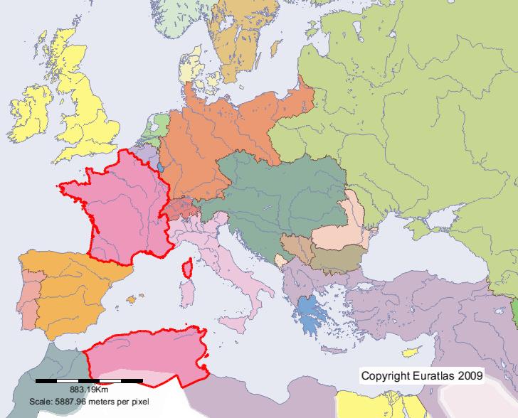 Euratlas Periodis Web Carte De France En Lan 1900