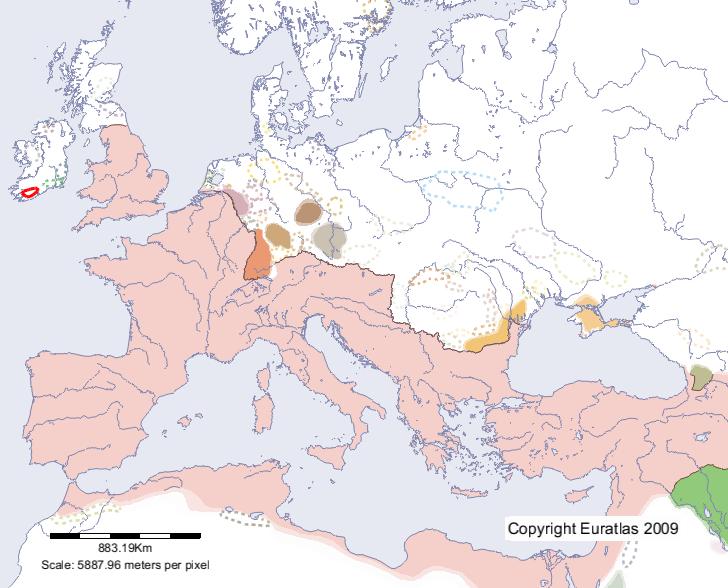 Karte von Hiberni im Jahre 300