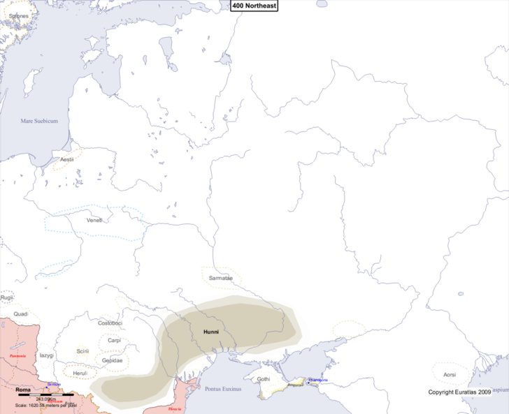 Map showing Europe 400 Northeast