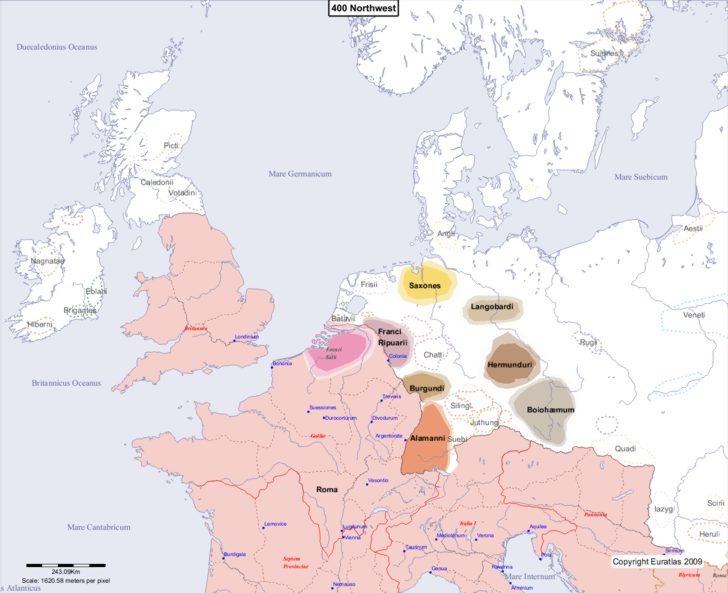 Map showing Europe 400 Northwest