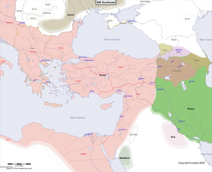 Map showing Europe 400 Southeast