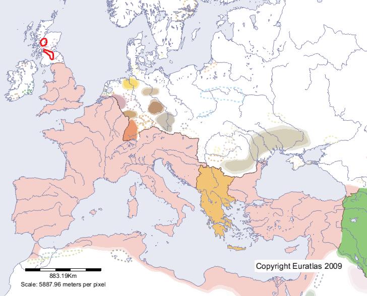 Map of Caledonii in year 400