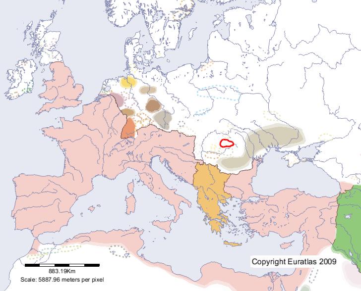 Map of Carpi in year 400