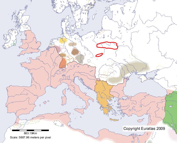 Karte von Veneti im Jahre 400