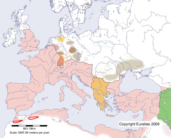 Map of Gaetuli in year 400