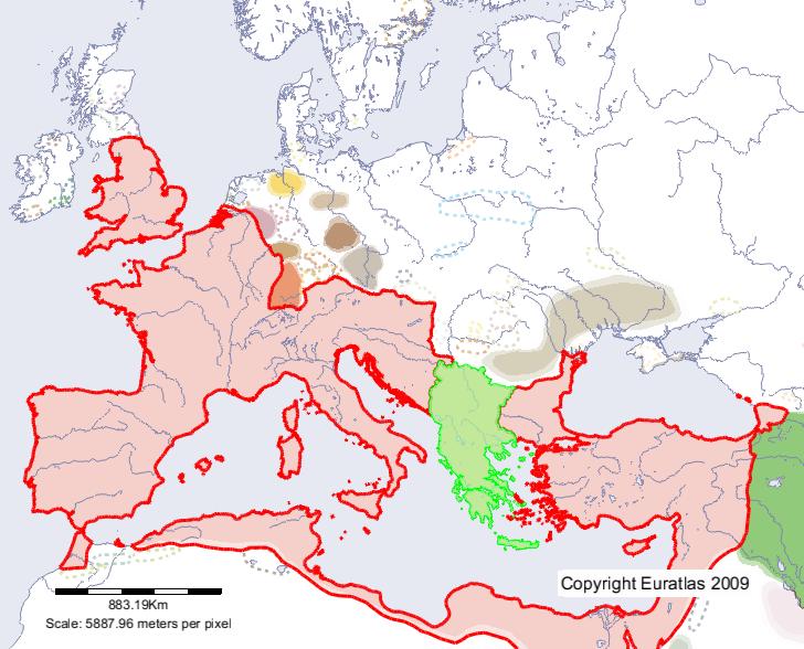 Carte de Roma en l'an 400