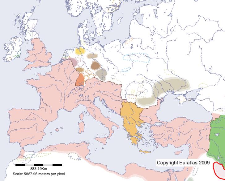 Carte de Hira en l'an 400