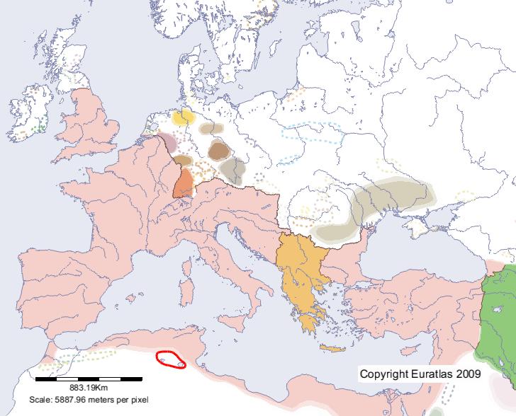 Karte von Musulami im Jahre 400