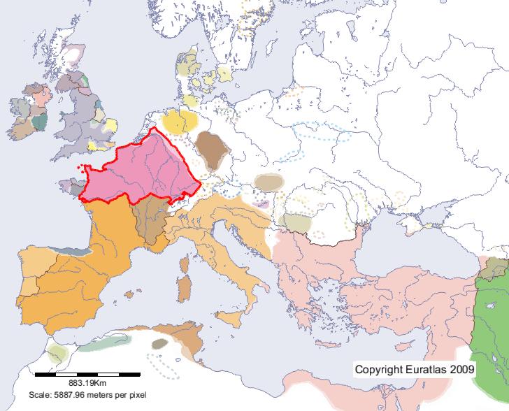 Karte von Franci im Jahre 500