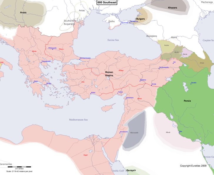 Map showing Europe 600 Southeast