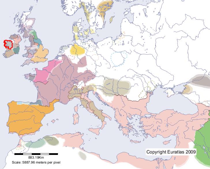 Carte de Connachta en l'an 600