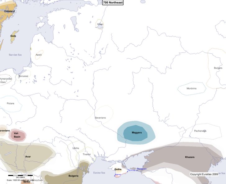 Map showing Europe 700 Northeast