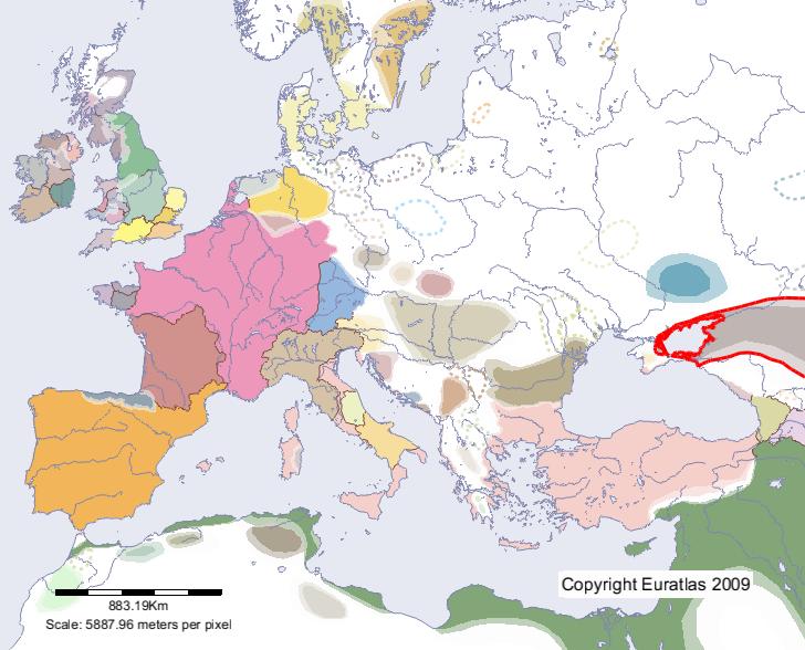 Map of Khazars in year 700