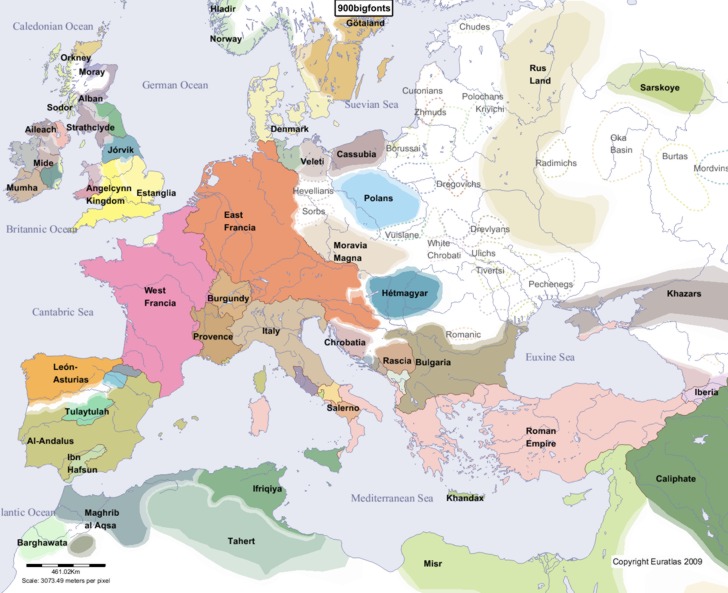 map of europe 900 ad Euratlas Periodis Web Map Of Europe In Year 900 map of europe 900 ad