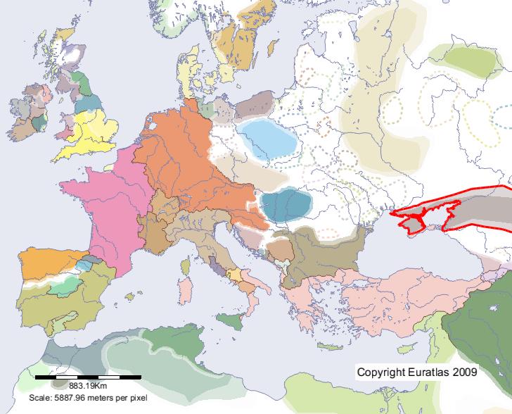 Karte von Chasaren im Jahre 900