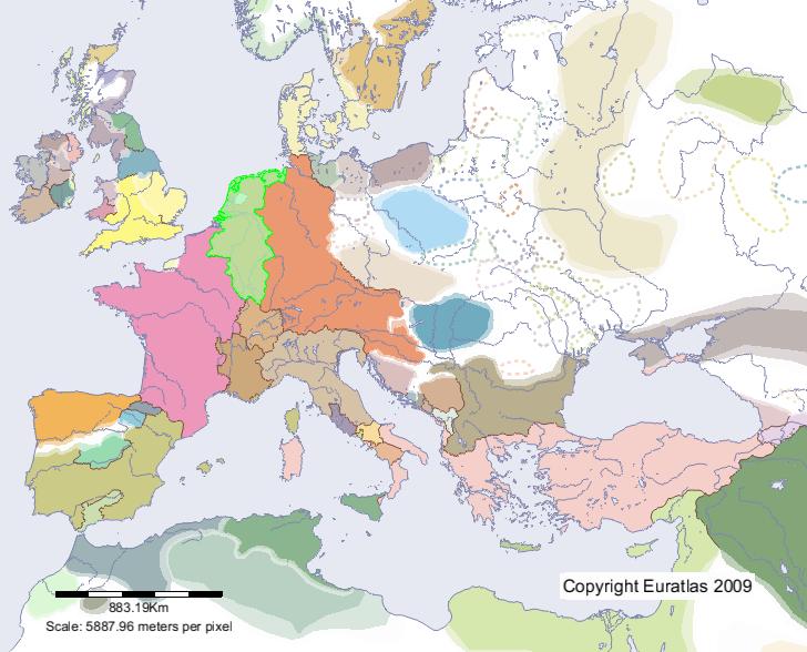 Map of Lotharingia in year 900