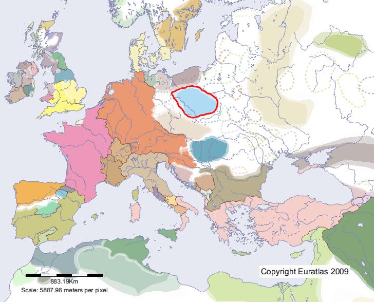 Karte von Polanen im Jahre 900