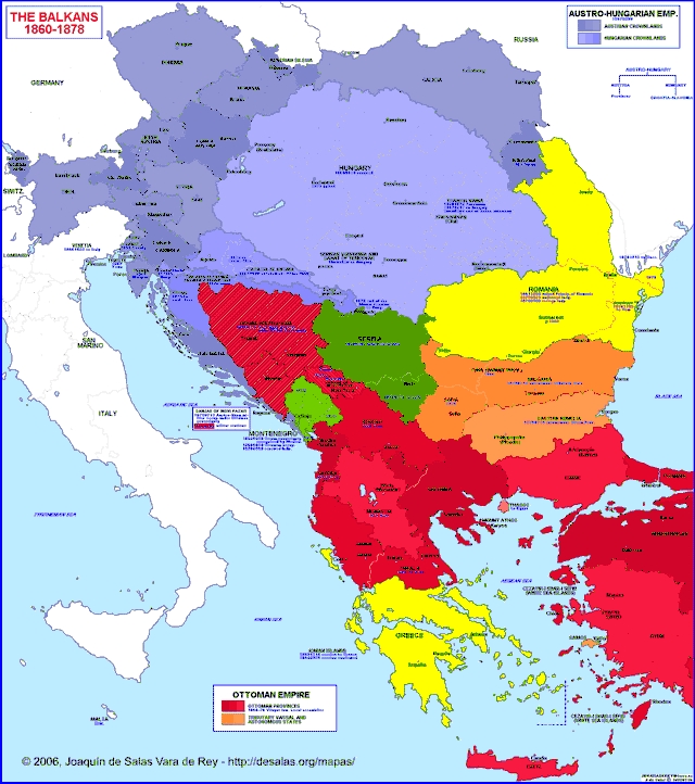 Hisatlas - Map of Balkan Peninsula 1860-1878