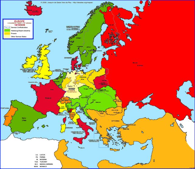 Europe 1815 Map