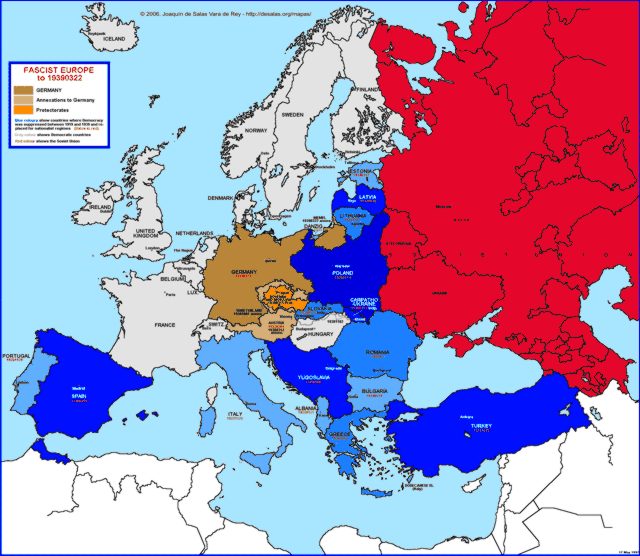 Map Of Europe 1939