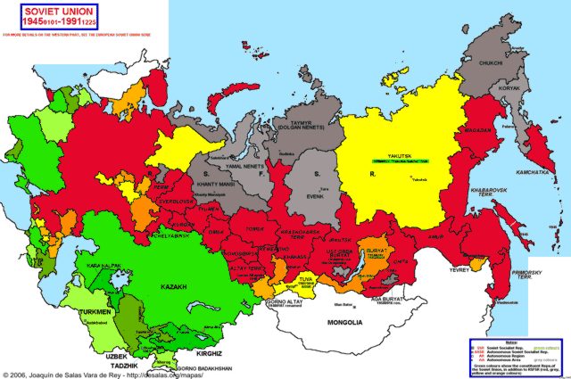 Soviet Union Map 1945