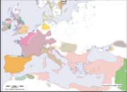 Carte de l'Europe en l'an 600