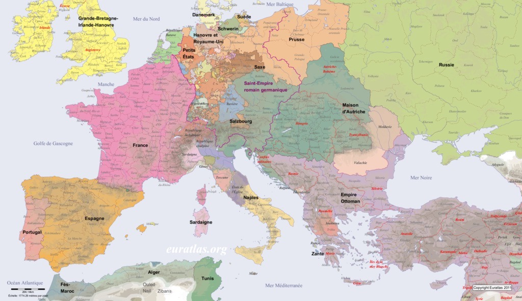 Europe in AD 1800